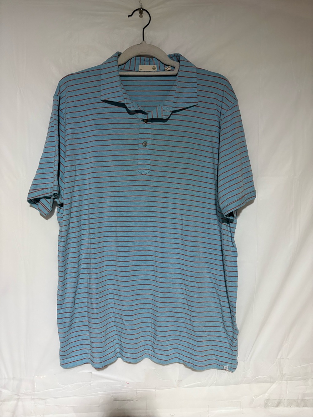 Task Light Blue Striped Polo Shirt - Casual Short Sleeve